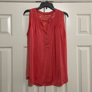 Coral Sleeveless Blouse